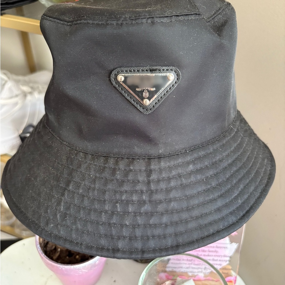Black Bucket Hat with Logo